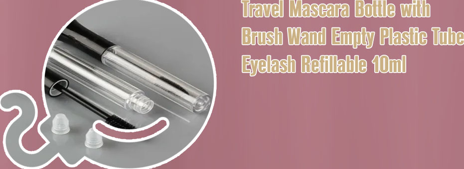 Mascara brush with empty bottle