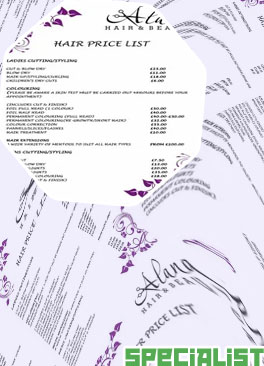 Naturals haircut price list